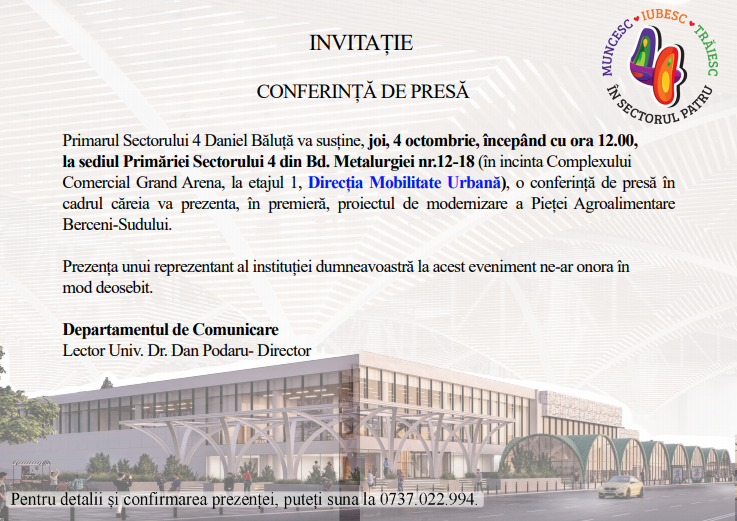 Invitatie Conferinta Primaria Sector 4